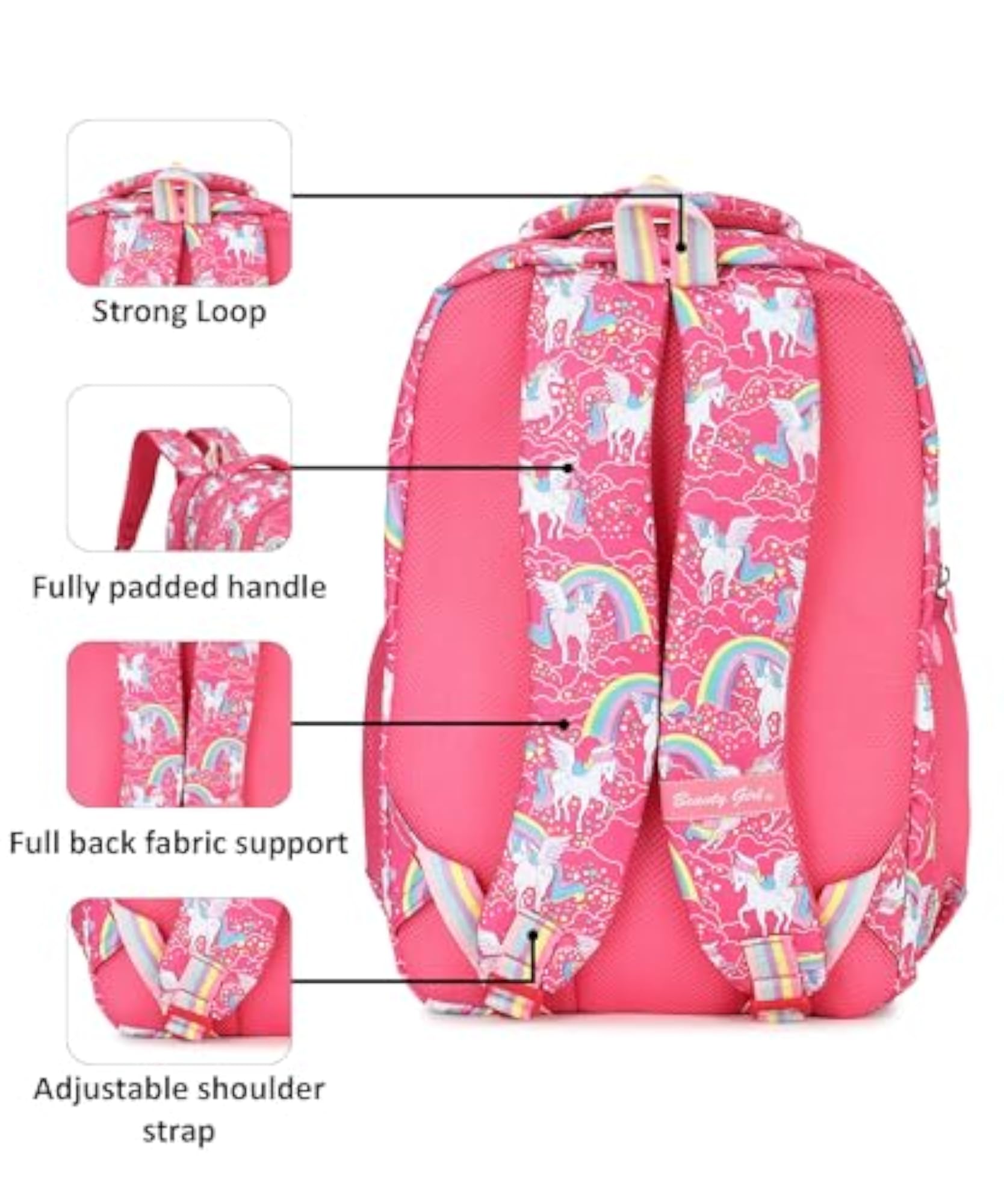 Floral Printed Waterproof School Backpack, 30L